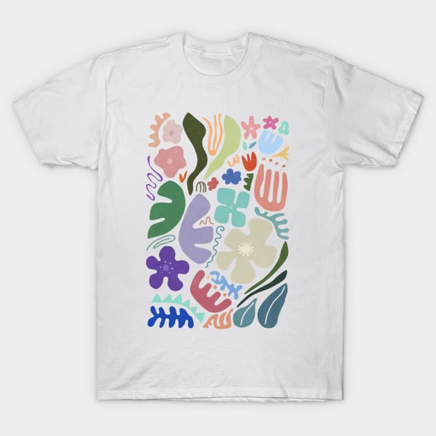 Floral Shapes T-Shirt by amini54